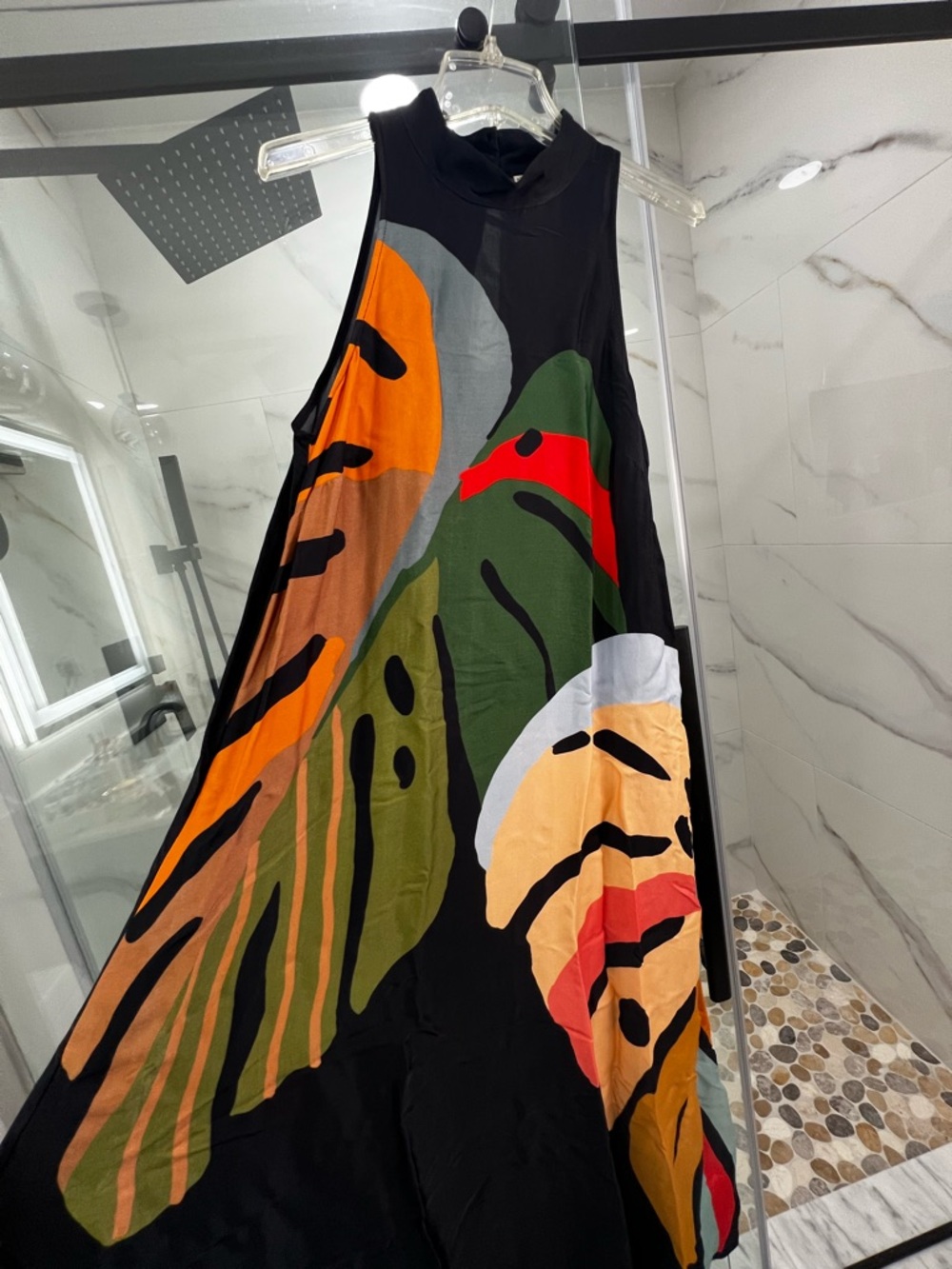 Farm Rio for Anthropologie Tropical Leaf Halter Maxi Dress Size M EUC - Picture 9 of 13